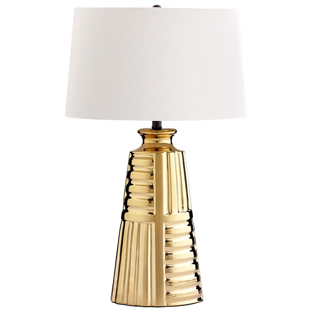 Cyan lighting-07453-Aaliyah - One Light Table Lamp - 19 Inches Wide by 31.25 Inches High   Gold Finish with Cream Linen Shade