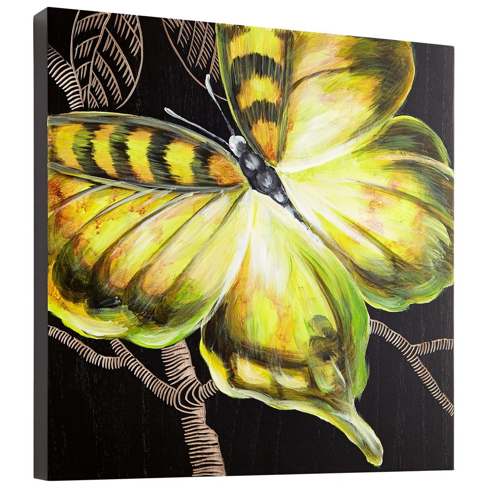 Cyan lighting-07508-Monarch Wall Art - 15.75 Inches Wide by 15.75 Inches High   Black/Green Finish