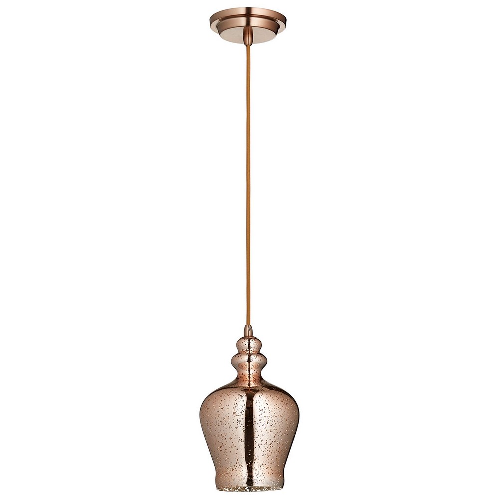 Cyan lighting-07617-Calista - One Light Pendant - 6 Inches Wide by 10.25 Inches High Satin Copper  Satin Gold Finish with Light Gold Ombre Glass