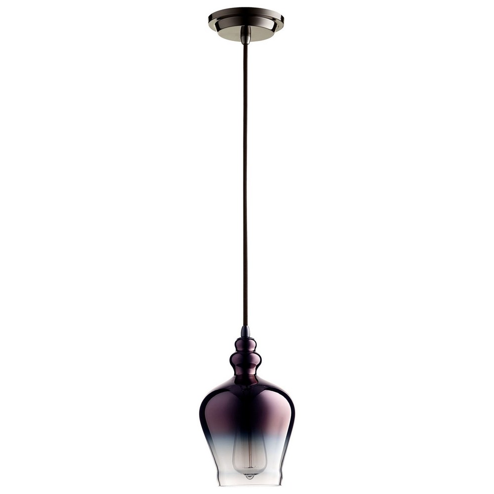 Cyan lighting-07689-Calista - One Light Pendant - 6 Inches Wide by 10.25 Inches High Gunmetal  Satin Gold Finish with Light Gold Ombre Glass