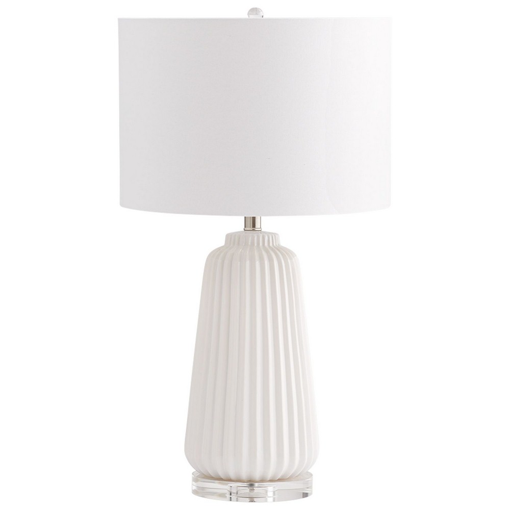 Cyan lighting-07743-1-Delphine - One Light Table Lamp - 16 Inches Wide by 29.25 Inches High   White Finish with White Linen Shade