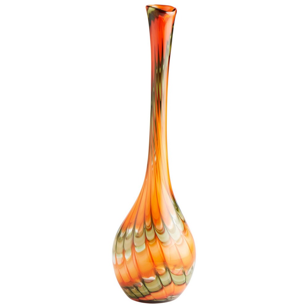 Cyan lighting-07795-Medium Atu Vase - 6.75 Inches Wide by 23.75 Inches High   Orange Finish