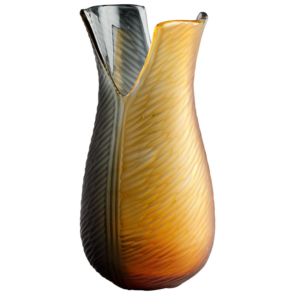 Cyan lighting-07801-Medium Candice Vase - 6 Inches Wide by 12.5 Inches High   Amber/Smoked Finish