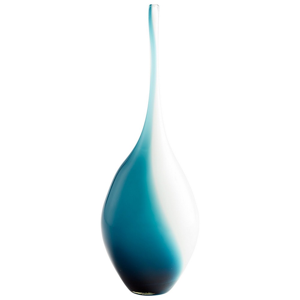 Cyan lighting-07831-small swirly Vase - 5.75 Inches Wide by 16.5 Inches High   Blue/White Finish