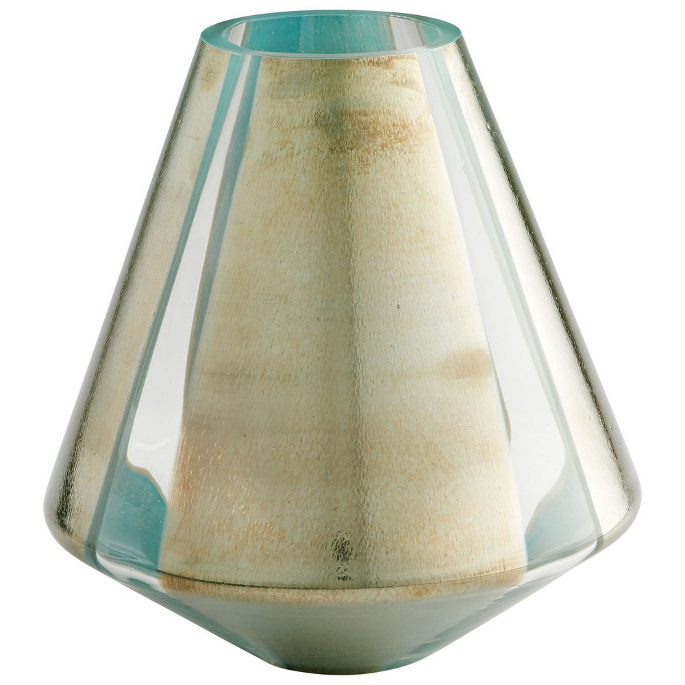 Cyan lighting-07835-Medium stargate Vase - 10 Inches Wide by 10.75 Inches High   Green Finish