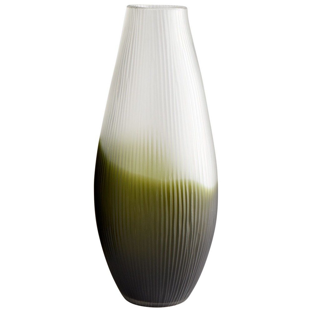 Cyan lighting-07838-Large Benito Vase - 7.5 Inches Wide by 17.75 Inches High   Green Finish