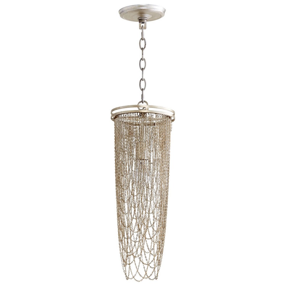 Cyan lighting-07969-Ithica - One Light Pendant - 8 Inches Wide by 11.5 Inches High   Aged Silver Leaf Finish