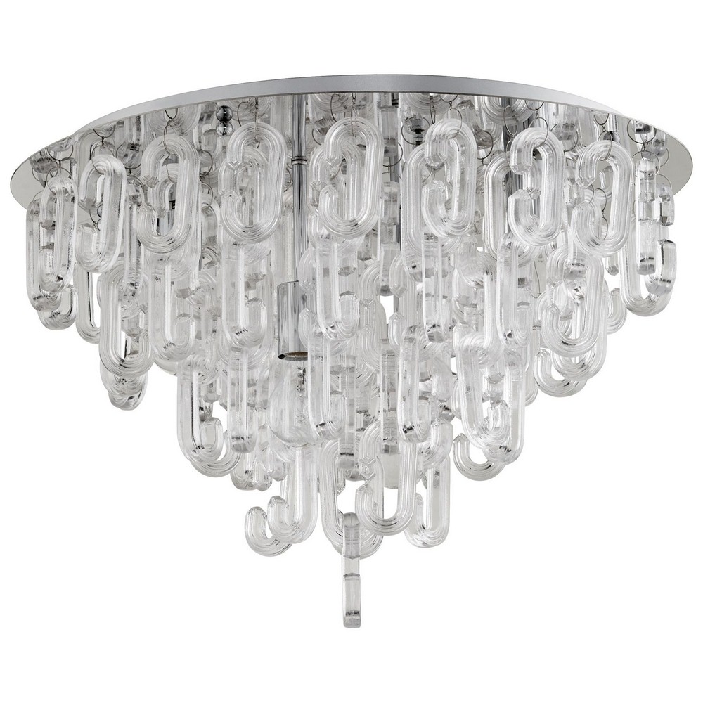 Cyan lighting-07992-Centaurus - Four Light Flush Mount - 23 Inches Wide by 16.5 Inches High   Chrome Finish with Clear Glass