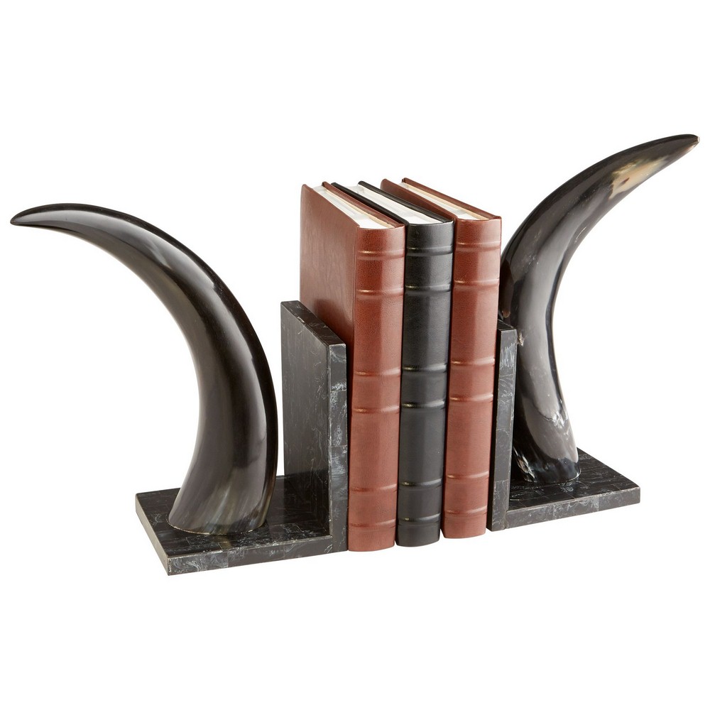 2030281 Cyan lighting-08013-Horn Rimmed - 15 Inch Bookends sku 2030281