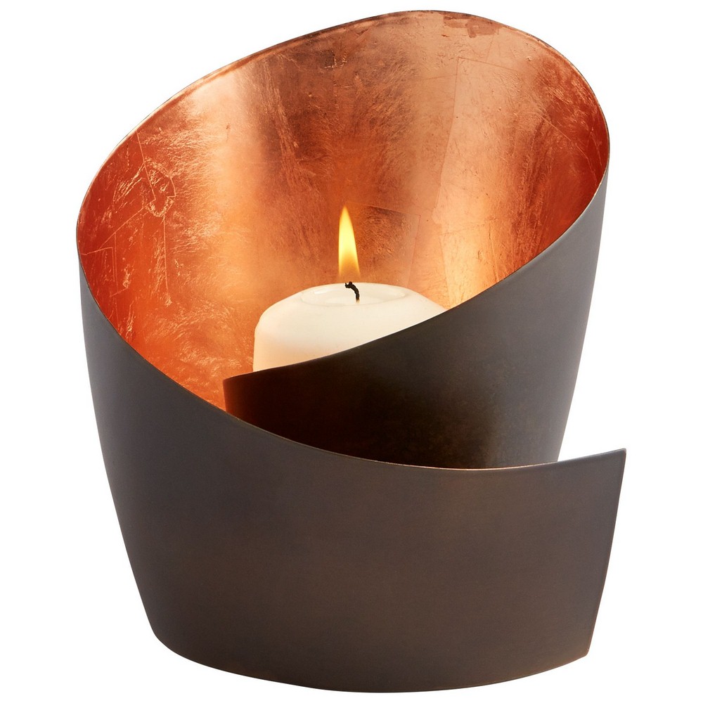 Cyan lighting-08117-Mars - Candleholder - 6.25 Inches Wide by 6.25 Inches High   Copper Finish