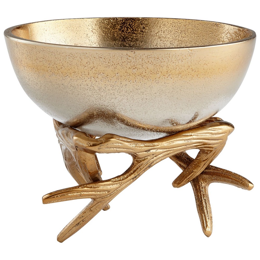 Cyan lighting-08131-6.25 Inch Small Antler Anchored Bowl   Gold Finish