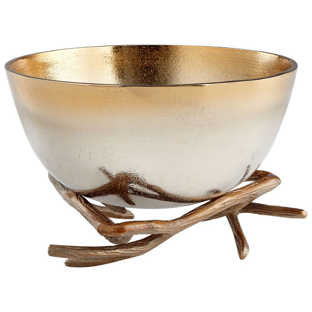 Cyan lighting-08133-9.25 Inch Large Antler Anchored Bowl   Gold Finish