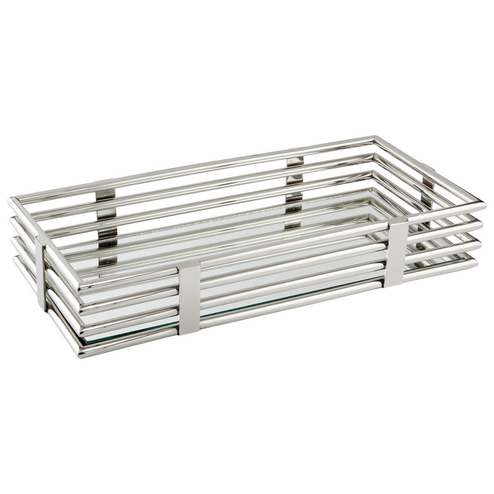 Cyan lighting-08267-Layers of Meaning - Rectangular Tray - 20.75 Inches Wide by 3.5 Inches High   Stainless Steel Finish
