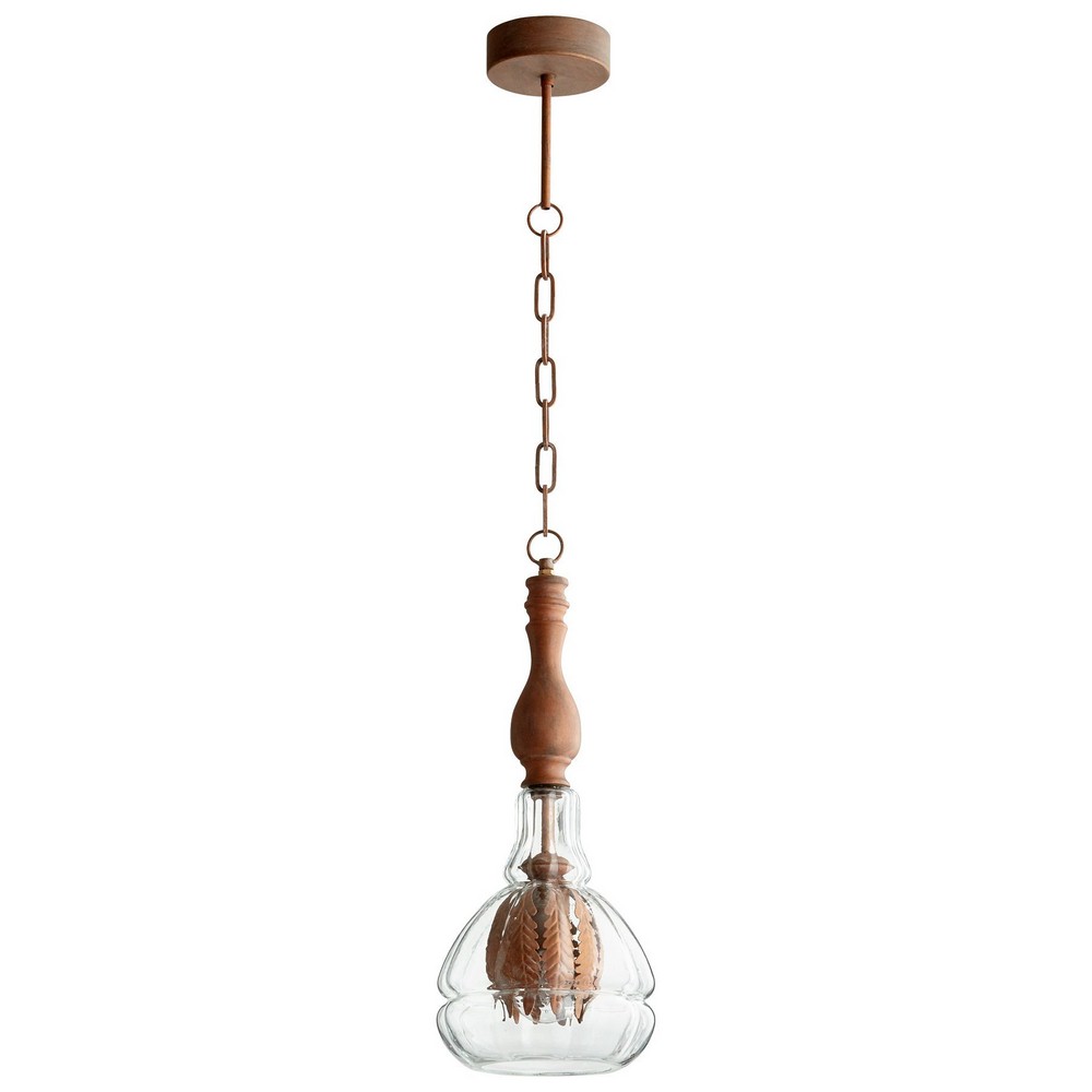 Cyan lighting-08463-Cressent - One Light Pendant - 7.5 Inches Wide by 29.5 Inches High   Copper Finish with Clear Glass