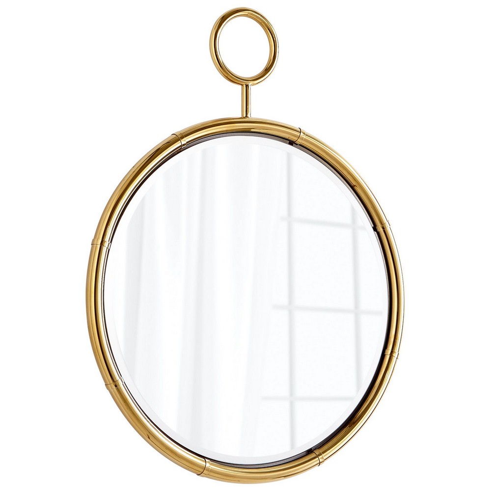 Cyan lighting-08588-Circular - Mirror - 27 Inches Wide by 35 Inches High   Brass Finish