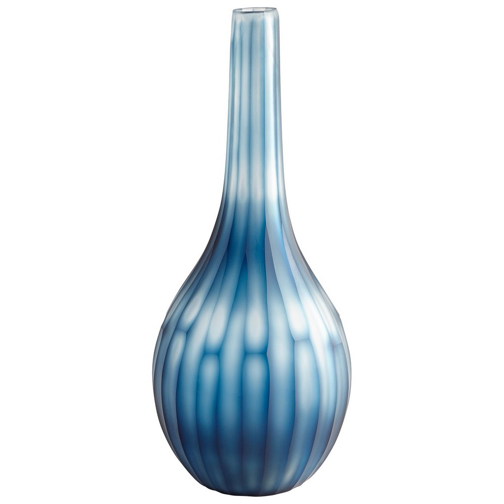 Cyan lighting-08631-Large Tulip Vase - 7 Inches Wide by 16 Inches High   Blue Finish