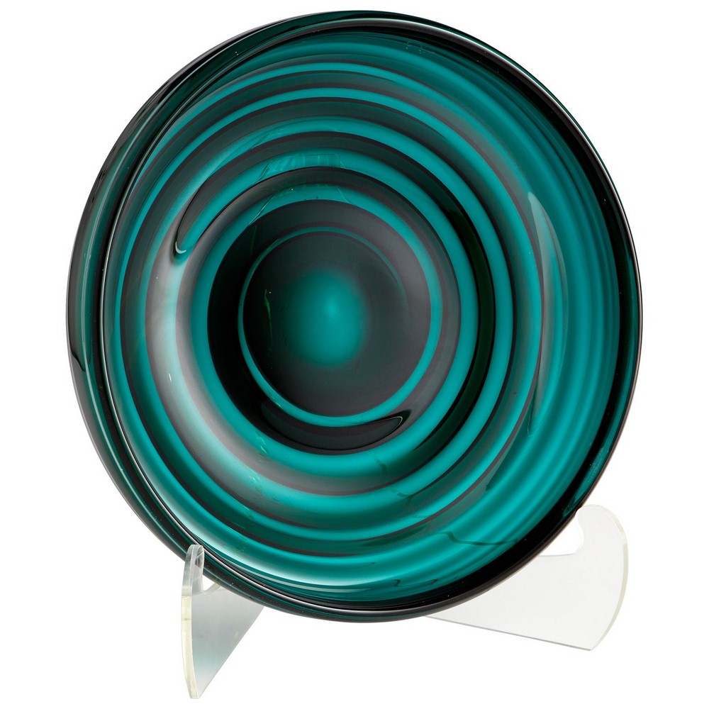 Cyan lighting-08644-Small Vertigo Plate - 13.75 Inches Wide by 3.25 Inches High   Teal Finish