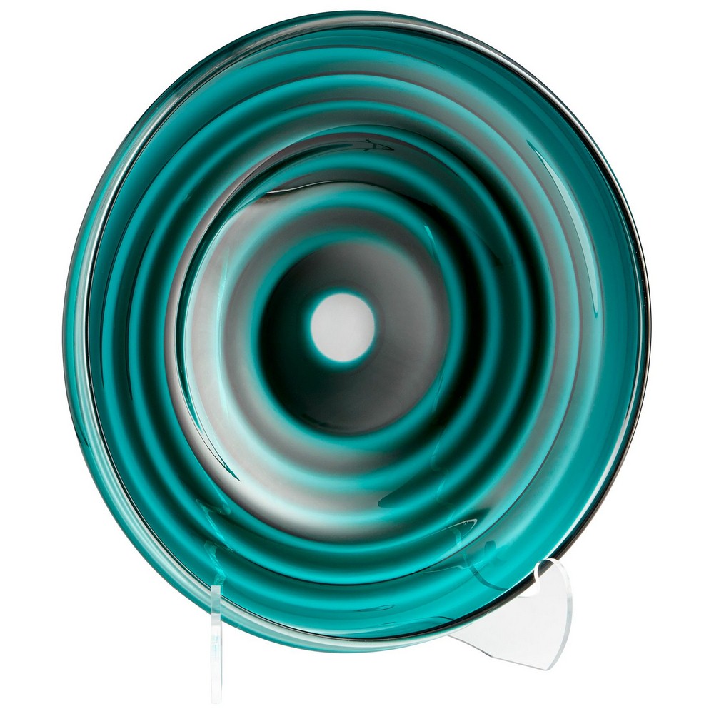 Cyan lighting-08646-Large Vertigo Plate - 25.25 Inches Wide by 5 Inches High   Teal Finish