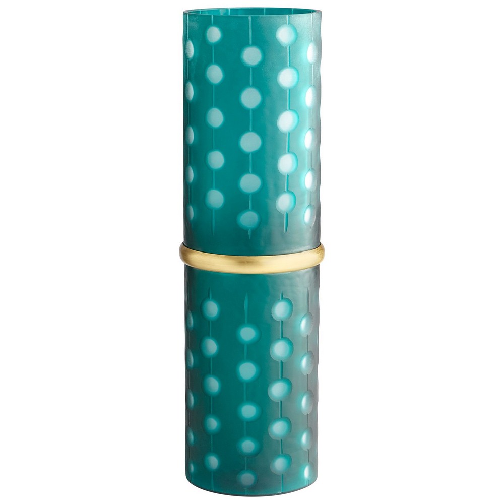 Cyan lighting-08649-Large Cascade Parade Vase - 6.75 Inches Wide by 21.5 Inches High   Green Finish