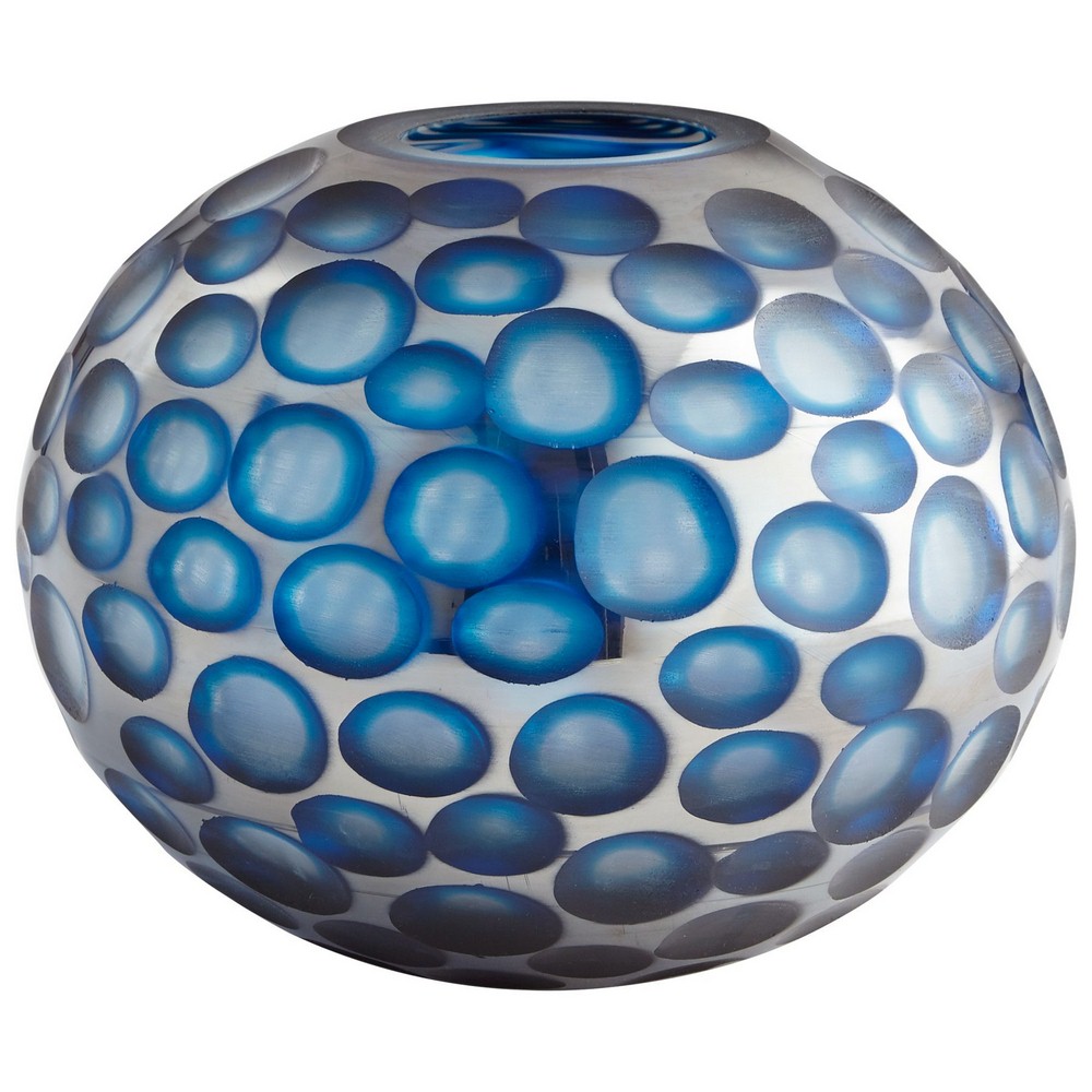 Cyan lighting-08652-Large Toreen Vase - 9.5 Inches Wide by 7.5 Inches High   Blue Finish