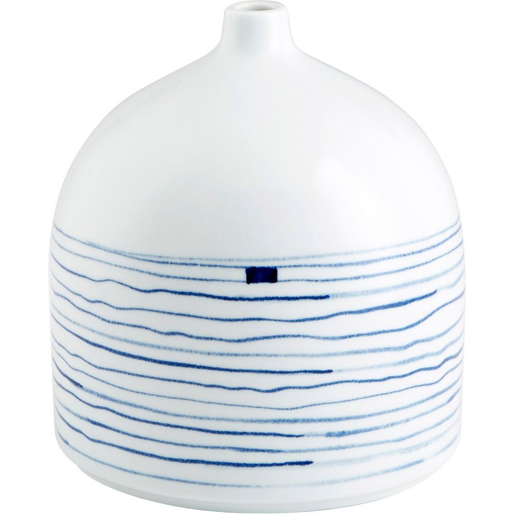 Cyan lighting-10802-Whirlpool - Vase-11 Inches Tall and 9.75 Inches Wide   Blue/White Finish