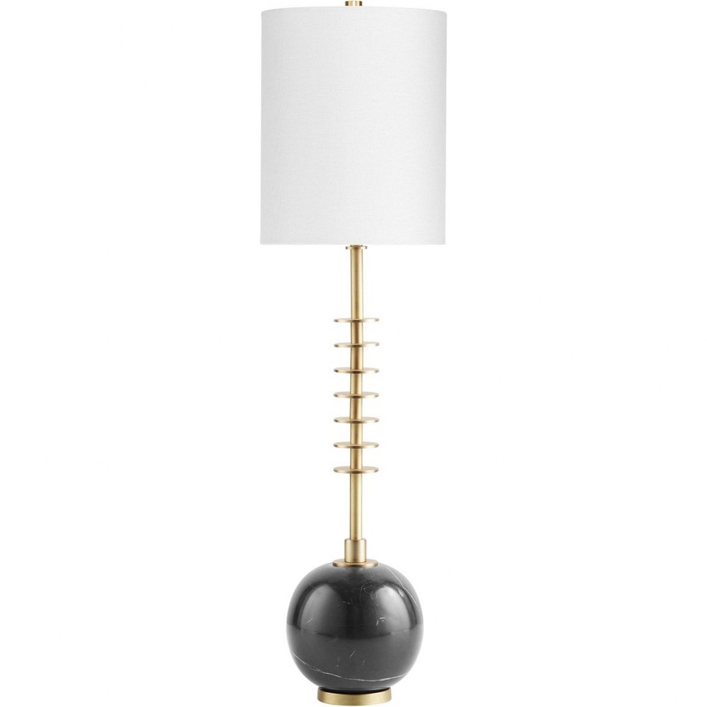 Cyan lighting-10959-1-sheridan - 28.25 Inch 12W 1 LED Table Lamp   Gold/Black Finish with White Linen Shade