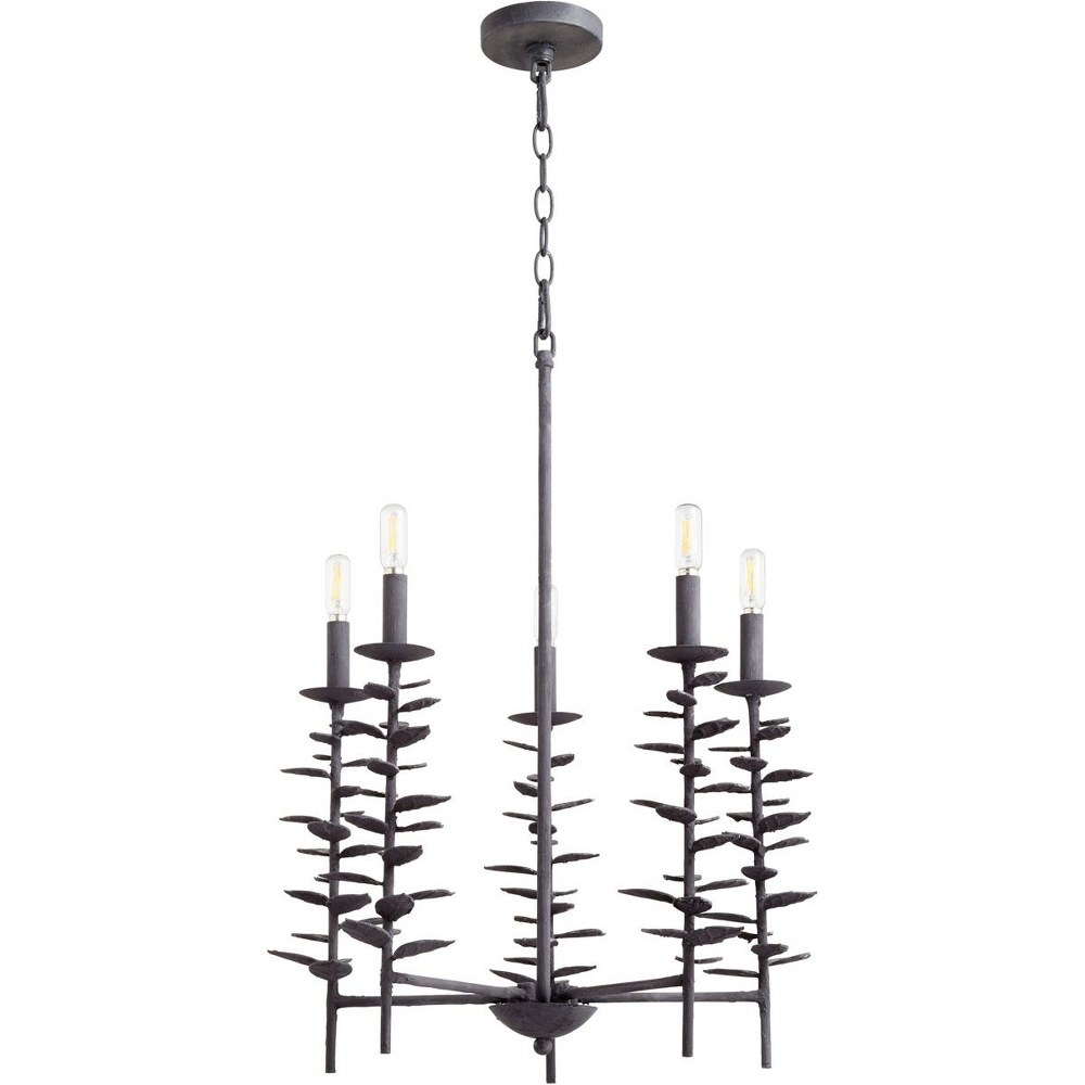 Cyan lighting-10974-Barnaby - 5 Light Chandelier - 22 Inches Wide by 17 Inches High Noir  White Finish