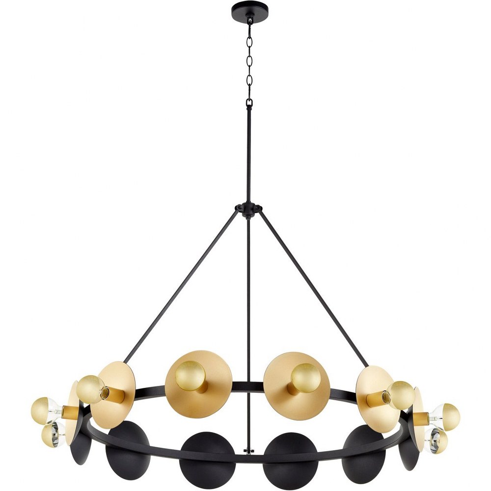 Cyan lighting-10981-Artemis - 12 Light Chandelier - 42.5 Inches Wide by 31.5 Inches High   Noir/Gold Leaf Finish