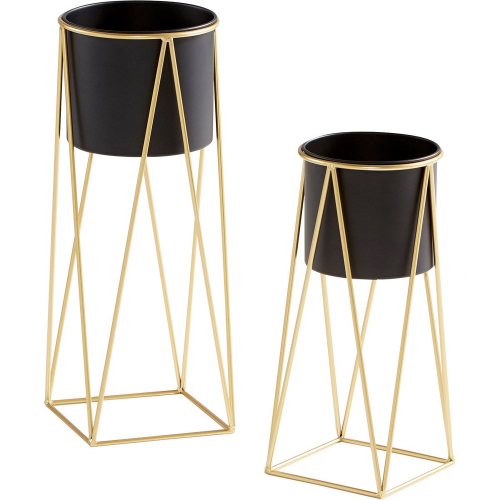 Cyan lighting-11040-Foundry - stand (set of 2) - 9.5 Inches Wide by 26 Inches High   Gold/Black Finish