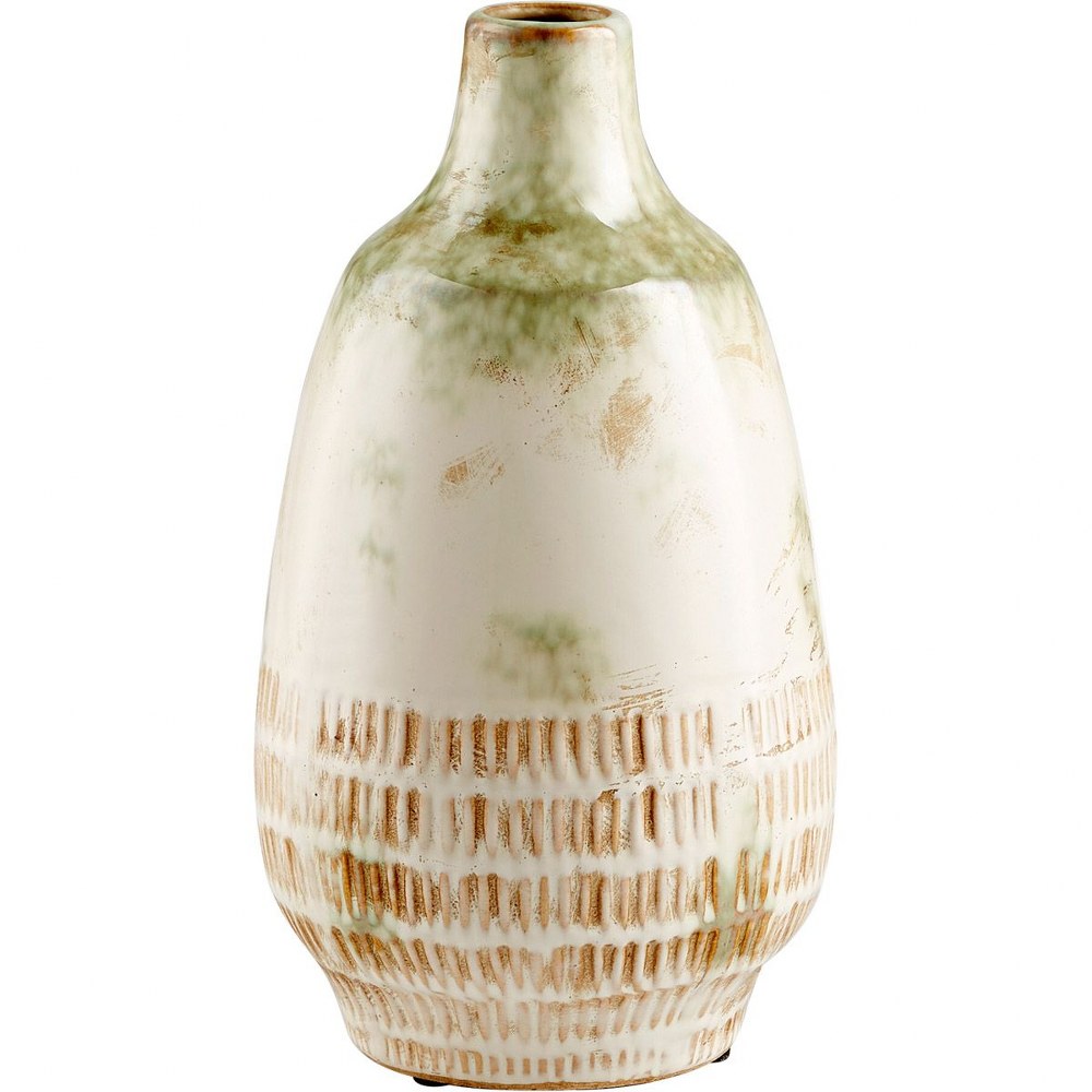 Cyan lighting-11050-Yukon - Large Vase - 7 Inches Wide by 13 Inches High   Olive Pearl Glaze Finish