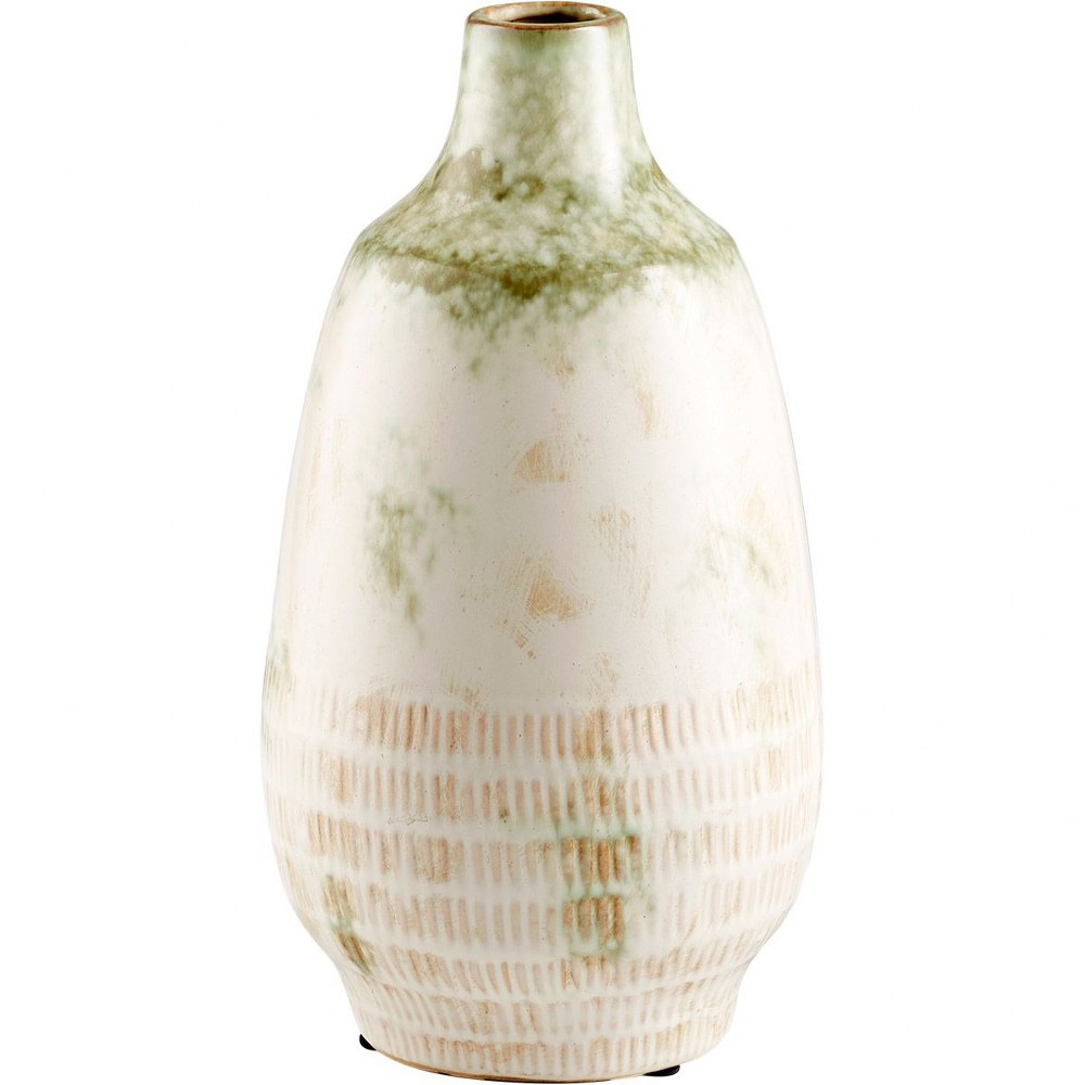 Cyan lighting-11051-Yukon - small Vase - 6 Inches Wide by 11 Inches High   Olive Pearl Glaze Finish