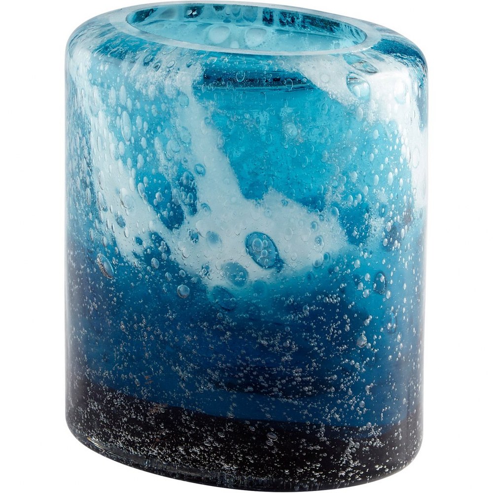 Cyan lighting-11065-spruzzo - 8 Inch small Vase   Blue Finish