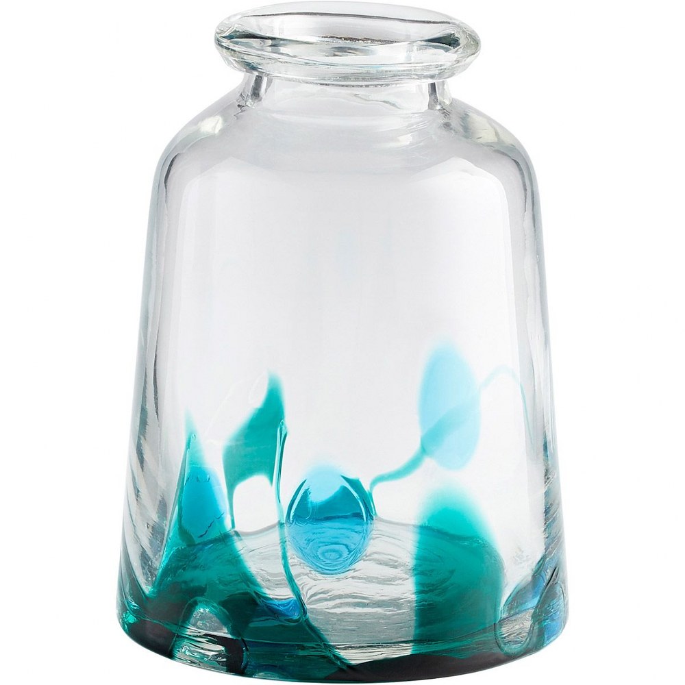 Cyan lighting-11070-Tahoe - Medium Vase - 8.5 Inches Wide by 11.5 Inches High   Blue/Clear Finish