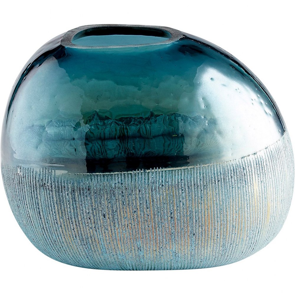 Cyan lighting-11072-Cape Caspian - 9 Inch small Vase   Blue Finish