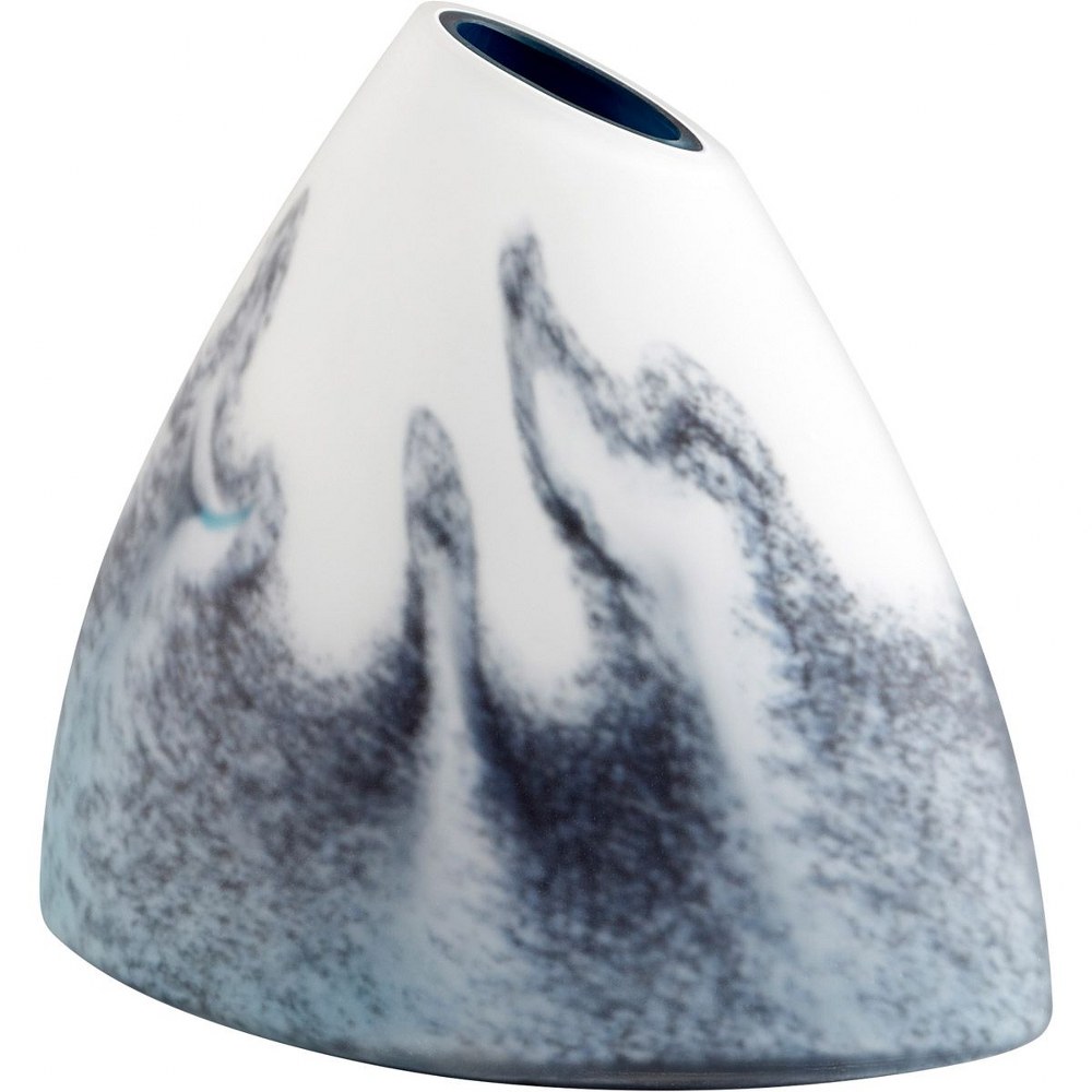 Cyan lighting-11079-Mystic Falls - 11 Inch small Vase   Blue/White Finish