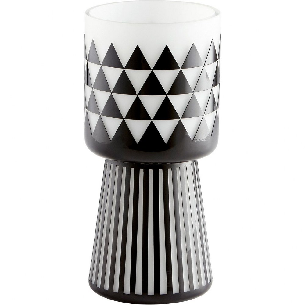 Cyan lighting-11091-Vector - Medium Vase - 6 Inches Wide by 12.25 Inches High   Black/White Finish