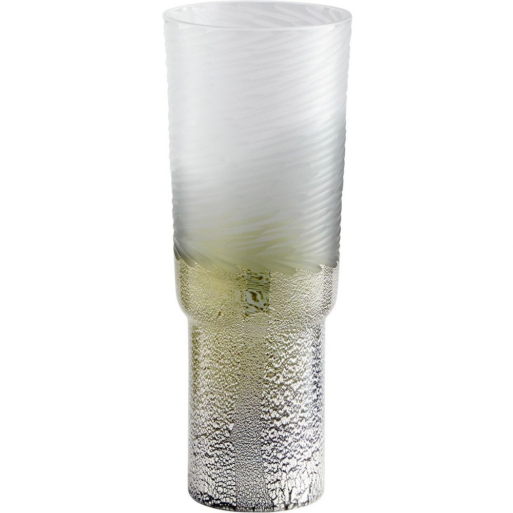 Cyan lighting-11097-Canyonland - Medium Vase - 5.25 Inches Wide by 14 Inches High   Clear/Guilded Silver Finish