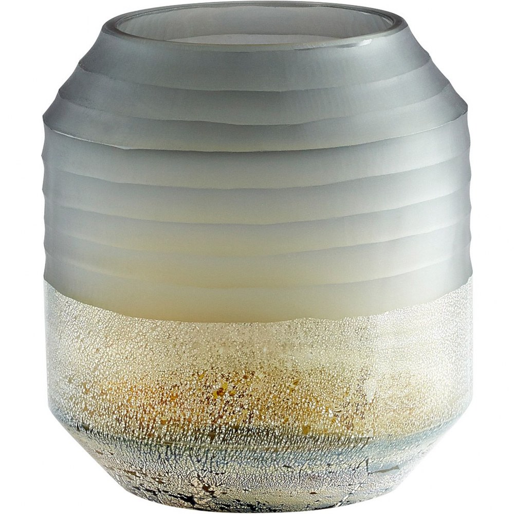 Cyan lighting-11102-Alchemy - small Vase - 7.75 Inches Wide by 8.5 Inches High   Grey/Guilded Silver Finish