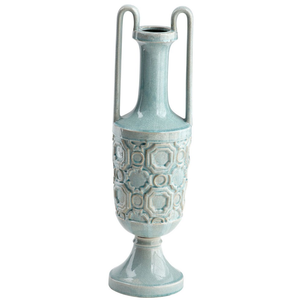 Cyan lighting-08698-August sky - small Vase - 6.75 Inches Wide by 23.5 Inches High   Teal Finish