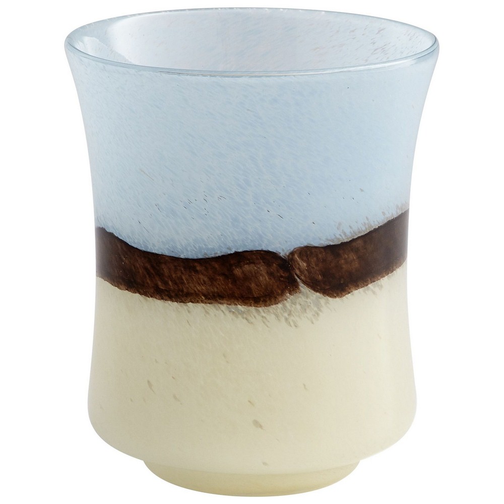 Cyan lighting-08811-Carmel By The sea - small Vase - 6.25 Inches Wide by 7.75 Inches High   Brown/Ivory Finish