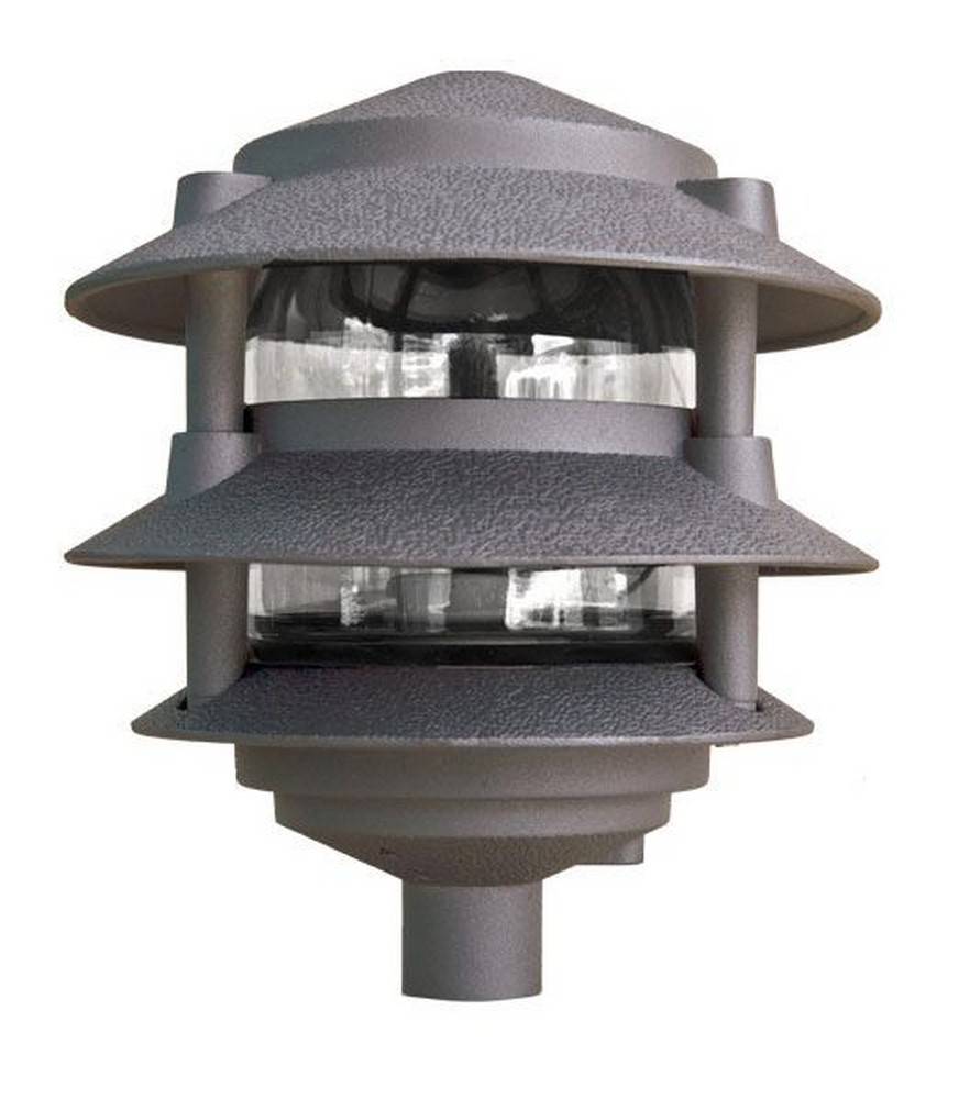 Dabmar-D5000-BZ-1 Light 3-Tier Pagoda Light with 6 Inch Top Bronze  Black Finish with Clear/Heat Resistant/Tempered Glass