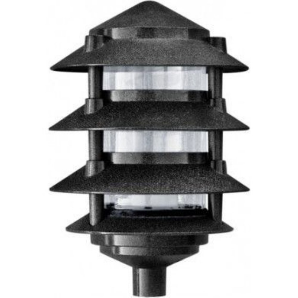 Dabmar-D5100-B-1 Light 4-Tier Pagoda Light with 6 Inch Top   Black Finish with Clear/Heat Resistant/Tempered Glass