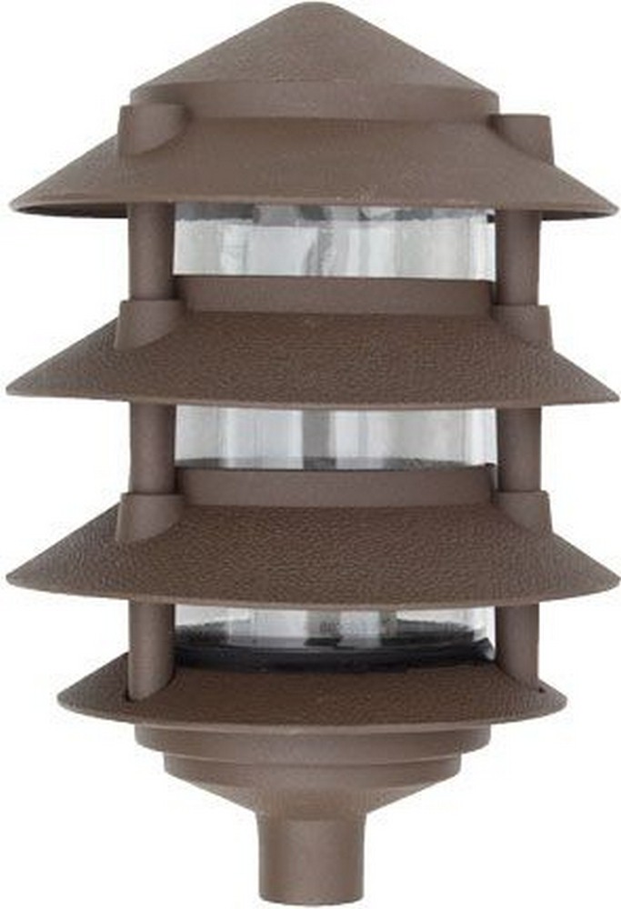 Dabmar-D5100-BZ-1 Light 4-Tier Pagoda Light with 6 Inch Top Bronze  Black Finish with Clear/Heat Resistant/Tempered Glass