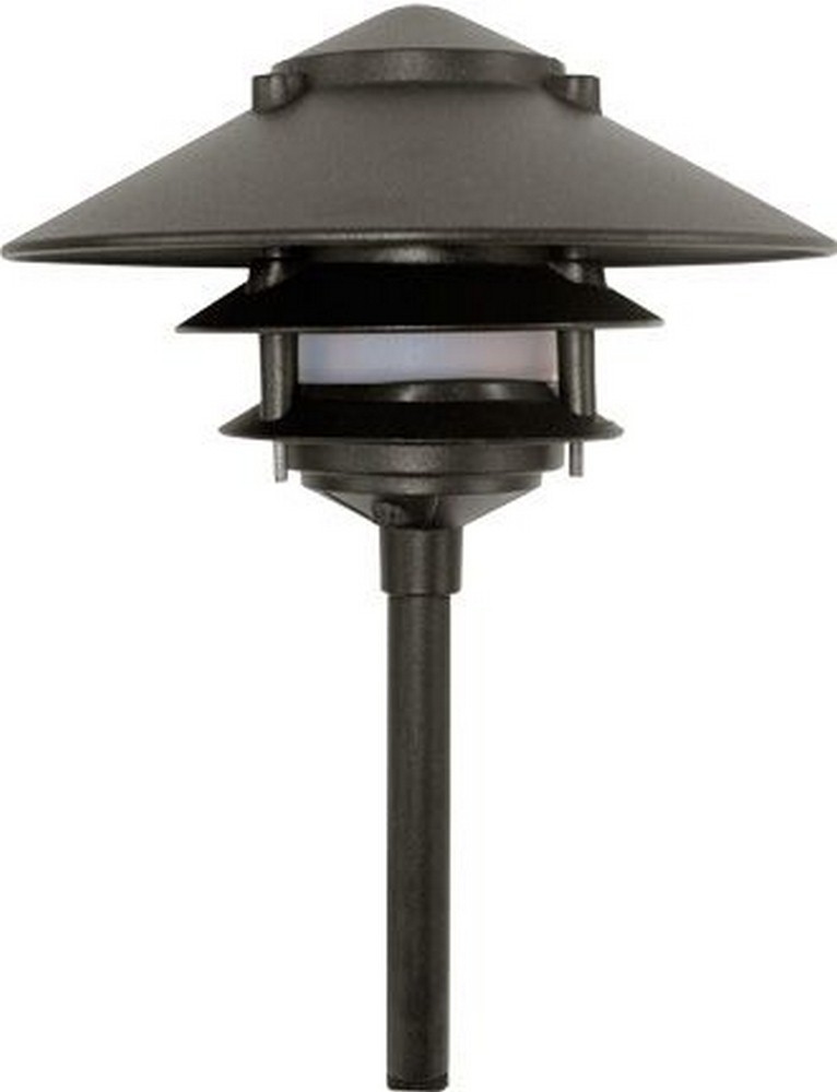 Dabmar-LV103-B-One Light Three Tier Pagoda Lamp   Black Finish - Pagoda Fix Lrg Top/1/2 Base 3 Tier 20 Watt 12 Volt Jc
