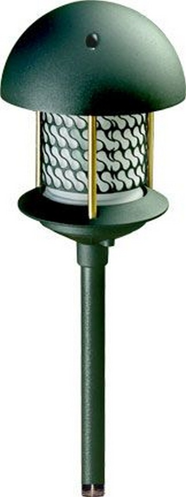 Dabmar-LV107A-G-Round w//2 Inch Base   Green Finish - Round Top Pagoda 1/2 Base 20 Watt 12 Volt Jc