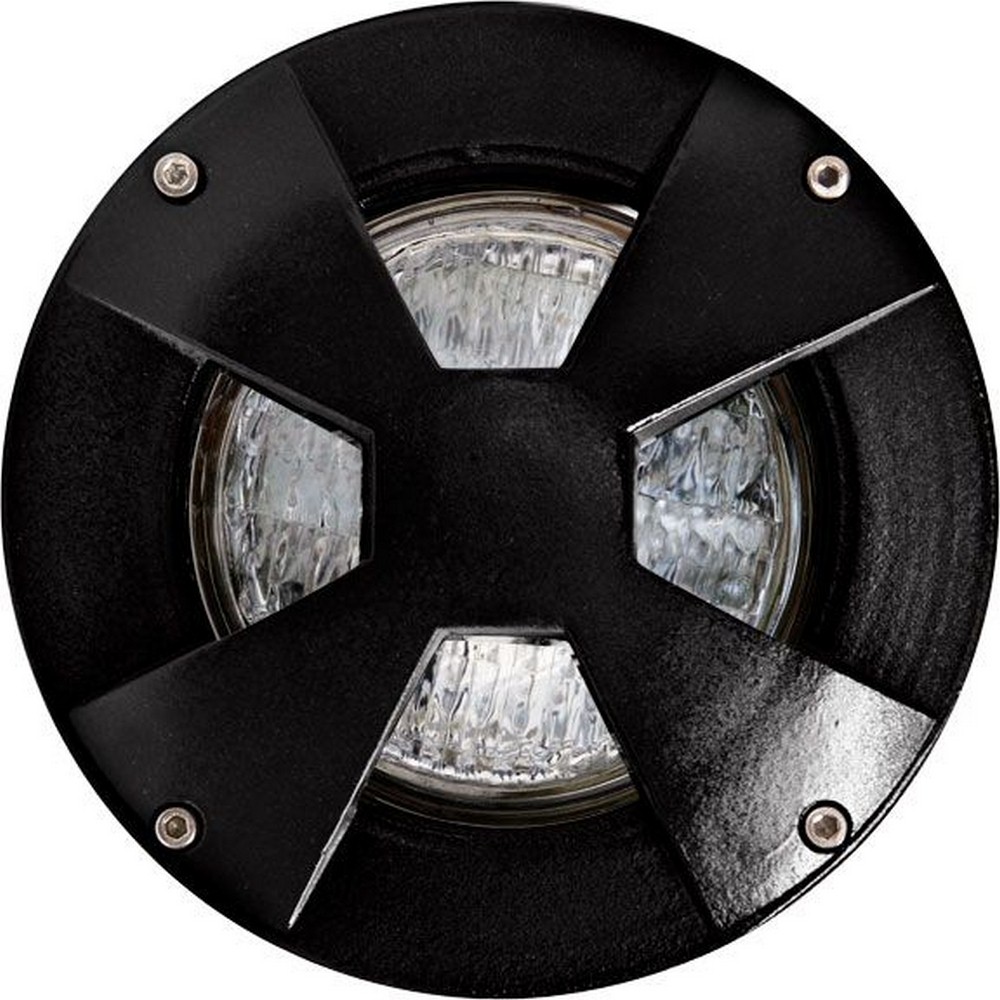 Dabmar-LV307-B-SLV-Well Light W/Driveover Cvr W/ Slv 35W Par36 12V   Black Finish with Clear/Tempered Glass