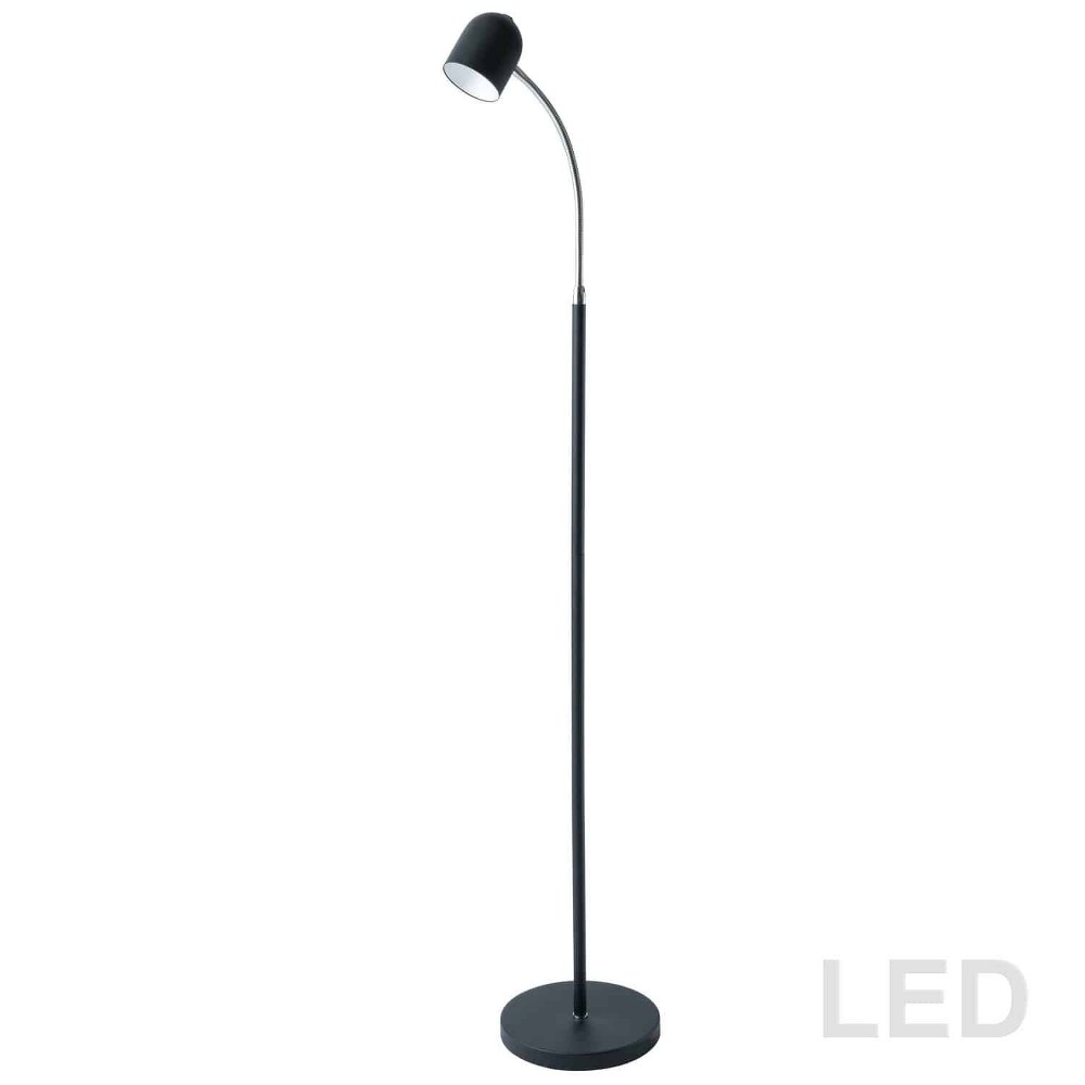 Dainolite-123LEDF-BK-53 Inch 5W 1 LED Floor Lamp Black  Black Finish