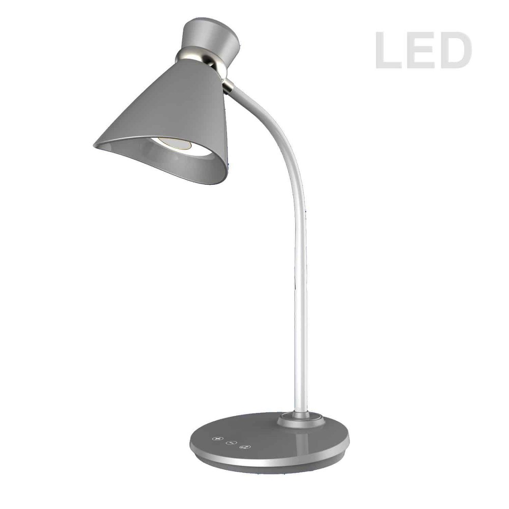 Dainolite-132LEDT-SV-16 Inch 6W 1 LED Table Lamp   Silver Finish