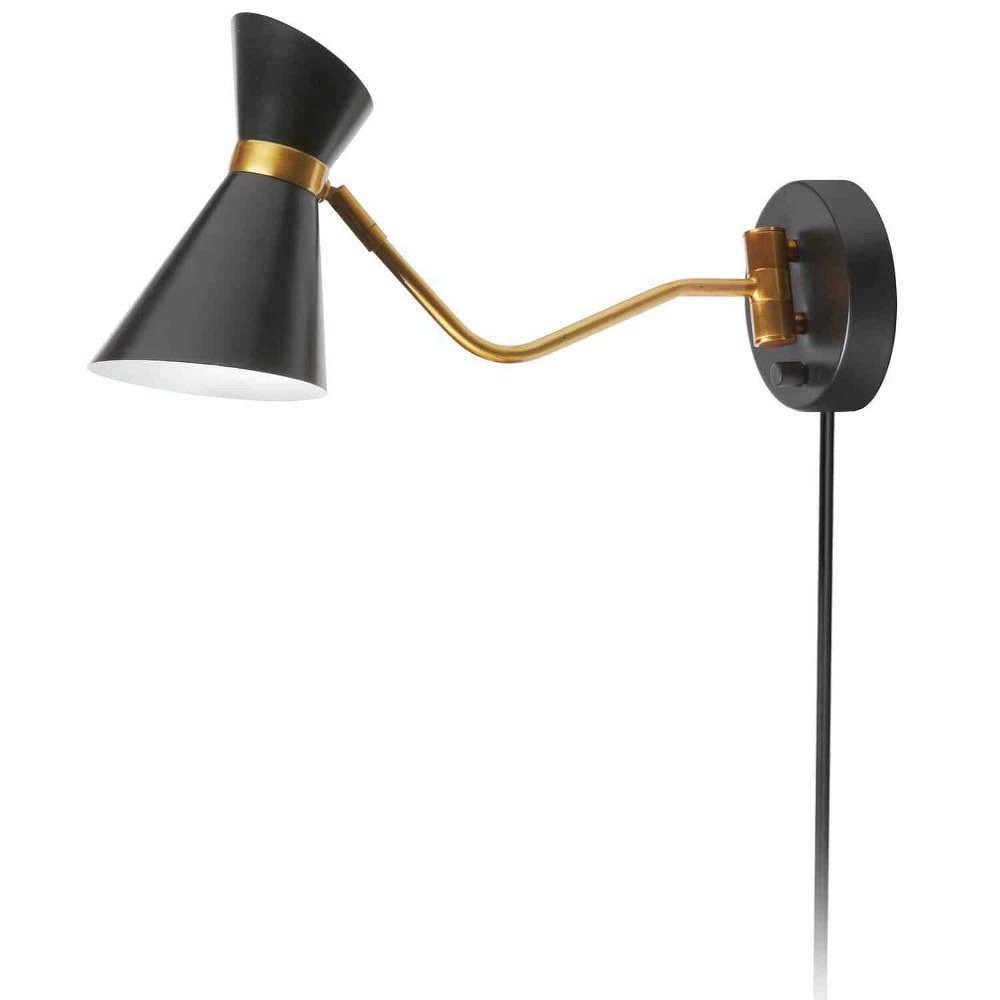 Dainolite-1681W-BK-VB-Cameron - One Light Wall Sconce   Black/Vintage Bronze Finish