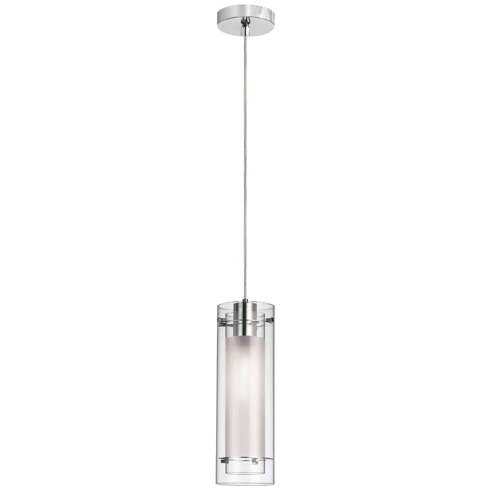 Dainolite-22152-CF-PC-Pasha - 1 Light Pendant In Modern Style-19.75 Inches Tall and 4.75 Inches Wide Polished Chrome  Polished Chrome Finish with Clear/Frosted Glass